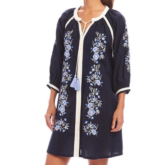 Karen Kane Embroidered Peasant Dress - Picture 2 of 13
